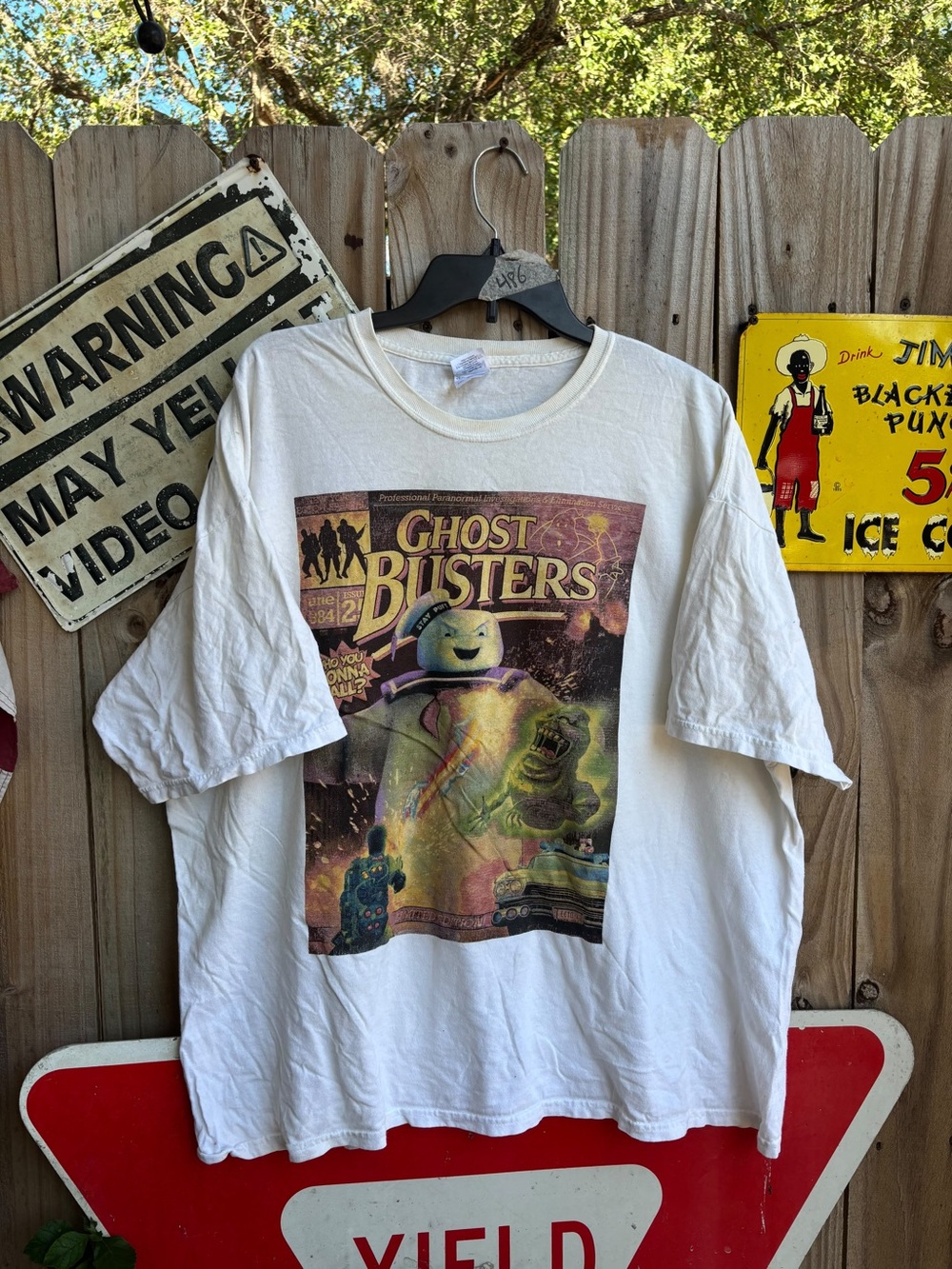 Gildan White Ghostbusters Graphic Tee - Kids Short Sleeve